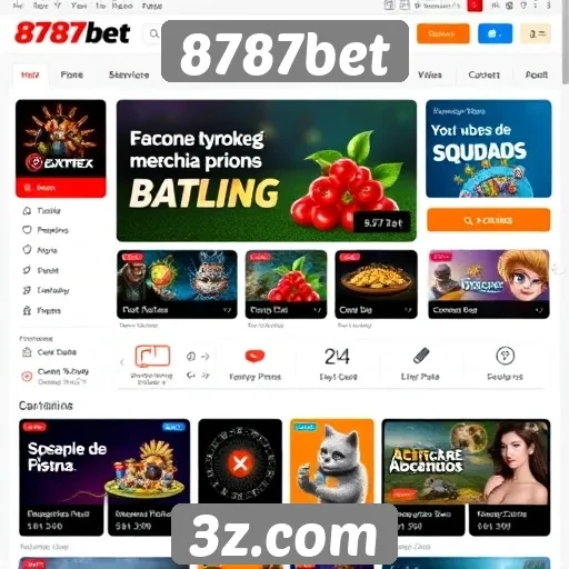 Interface do usuário do site 8787bet em destaque